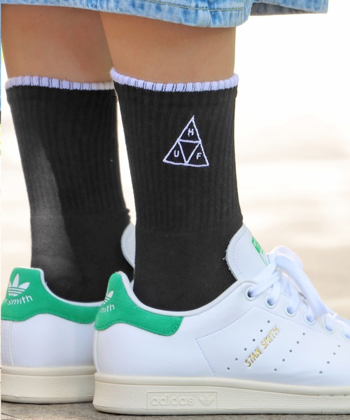 HUF（ハフ）の「HUF/ハフ EMB. TRIPLE TRIANGLE 1/4 SOCK 靴下（ソックス/靴下・メンズ・ホワイト/ゴールド/ブラック/ブラック系その他/ブラック系その他2・ONE SIZE）」の4枚目の写真