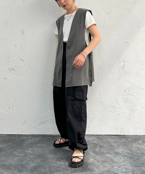 apres jour mignon（アプレジュールミニョン）の「イージーカーゴパンツ【ZOZOTOWN限定アイテム】（カーゴパンツ・レディース・ブラック/オフホワイト/ピンク/ブラウン系その他/カーキ・X-LARGE/フリー）」の15枚目の写真