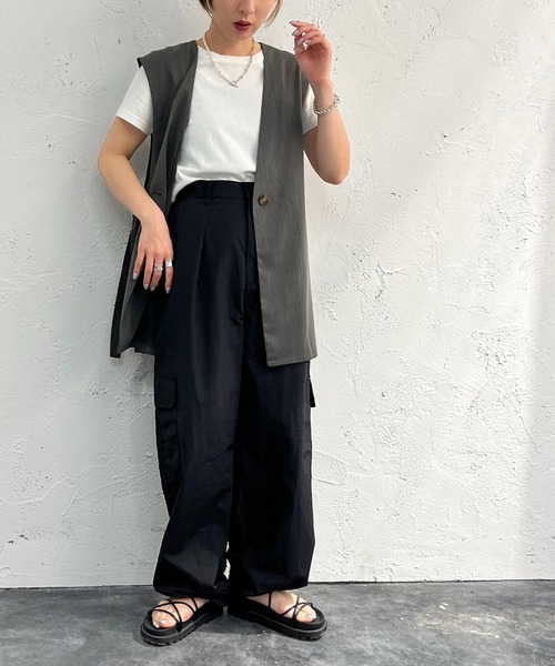 apres jour mignon（アプレジュールミニョン）の「イージーカーゴパンツ【ZOZOTOWN限定アイテム】（カーゴパンツ・レディース・ブラック/オフホワイト/ピンク/ブラウン系その他/カーキ・X-LARGE/フリー）」の17枚目の写真