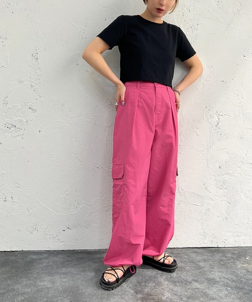 apres jour mignon（アプレジュールミニョン）の「イージーカーゴパンツ【ZOZOTOWN限定アイテム】（カーゴパンツ・レディース・ブラック/オフホワイト/ピンク/ブラウン系その他/カーキ・X-LARGE/フリー）」の21枚目の写真