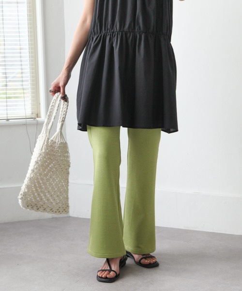 Chillfar（チルファー）の「カラーワッフルフレアパンツ（その他パンツ・レディース・ブラック/イエロー/オレンジ/グリーン・FREE）」の10枚目の写真