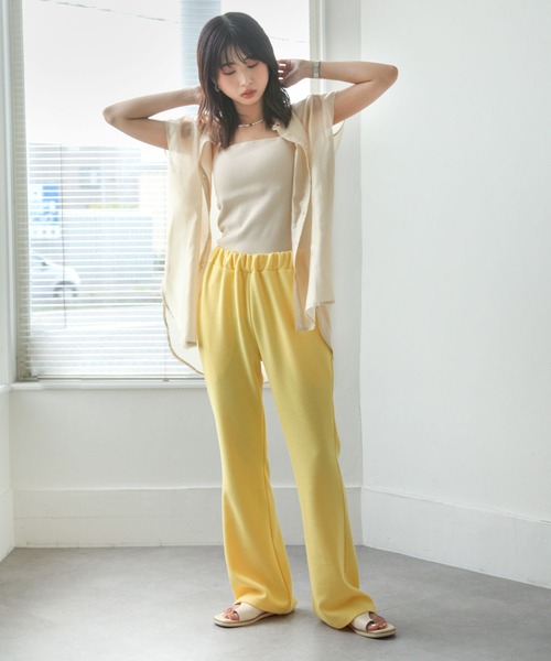 Chillfar（チルファー）の「カラーワッフルフレアパンツ（その他パンツ・レディース・ブラック/イエロー/オレンジ/グリーン・FREE）」の17枚目の写真