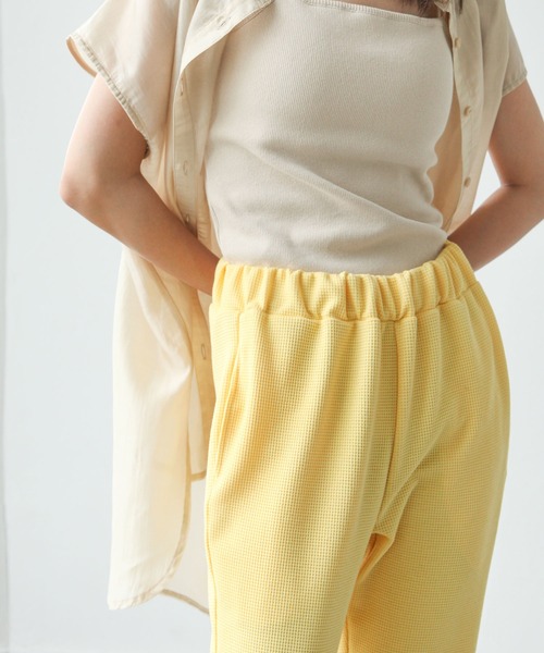 Chillfar（チルファー）の「カラーワッフルフレアパンツ（その他パンツ・レディース・ブラック/イエロー/オレンジ/グリーン・FREE）」の5枚目の写真