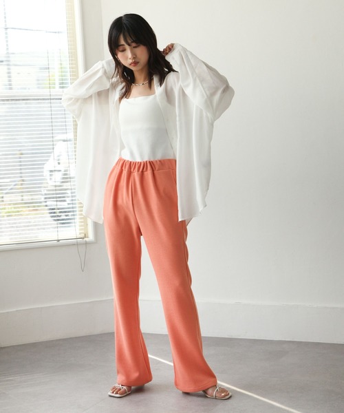 Chillfar（チルファー）の「カラーワッフルフレアパンツ（その他パンツ・レディース・ブラック/イエロー/オレンジ/グリーン・FREE）」の15枚目の写真