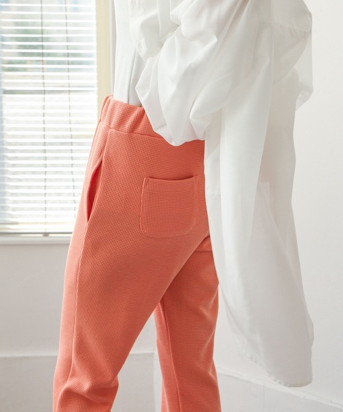 Chillfar（チルファー）の「カラーワッフルフレアパンツ（その他パンツ・レディース・ブラック/イエロー/オレンジ/グリーン・FREE）」の6枚目の写真