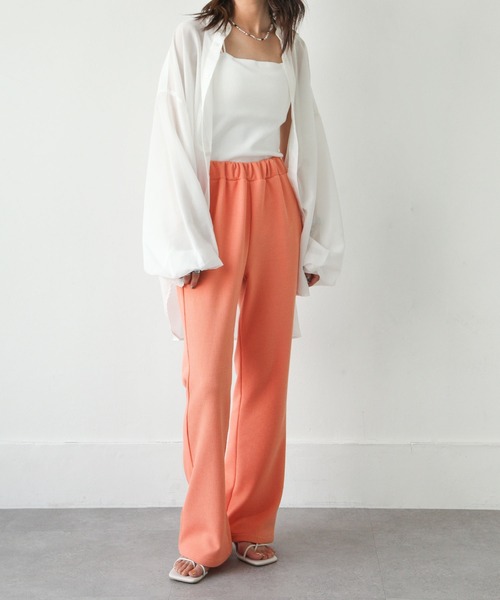 Chillfar（チルファー）の「カラーワッフルフレアパンツ（その他パンツ・レディース・ブラック/イエロー/オレンジ/グリーン・FREE）」の11枚目の写真