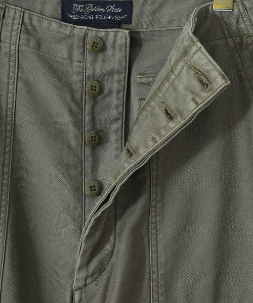 REMI RELIEF NAVY LABEL（レミレリーフネイビーレーベル）の「REMI RELIEF NAVY LABEL / レミレリーフ ネイビーレーベル：ベイカーパンツ：RN22309289AK[STD]（その他パンツ・メンズ・オリーブ/カーキ・M/L）」の8枚目の写真