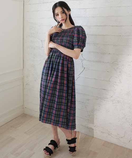 セール チェックロングワンピース ワンピース Laffmo ラフモ のファッション通販 Zozotown