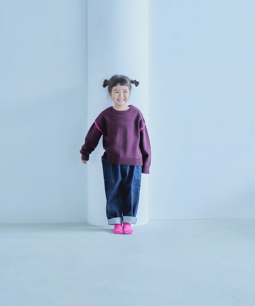 LOWRYS FARM(ローリーズファーム)の「ハイショクステッチニットプルオーバー 356915(ニット/セーター・キッズ・ベージュ/グレー/ブルー/ボルドー・110cm/120cm/130cm/140cm/150cm)」の14枚目の写真