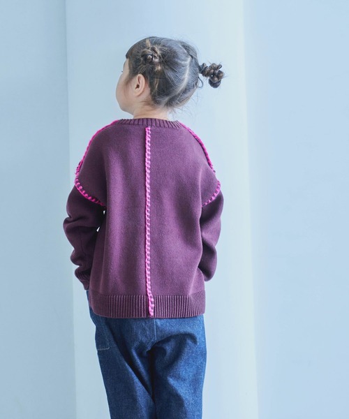 LOWRYS FARM(ローリーズファーム)の「ハイショクステッチニットプルオーバー 356915(ニット/セーター・キッズ・ベージュ/グレー/ブルー/ボルドー・110cm/120cm/130cm/140cm/150cm)」の11枚目の写真