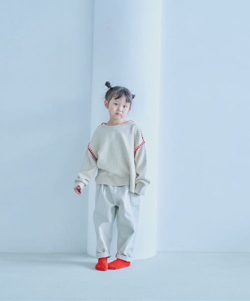 LOWRYS FARM(ローリーズファーム)の「ハイショクステッチニットプルオーバー 356915(ニット/セーター・キッズ・ベージュ/グレー/ブルー/ボルドー・110cm/120cm/130cm/140cm/150cm)」の8枚目の写真