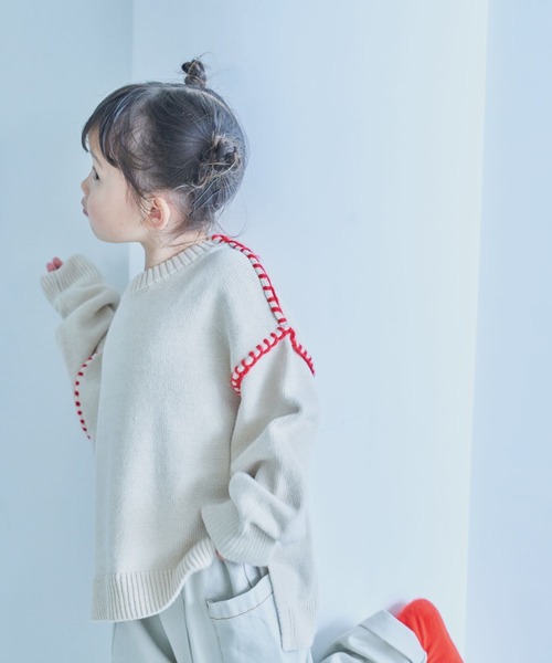 LOWRYS FARM(ローリーズファーム)の「ハイショクステッチニットプルオーバー 356915(ニット/セーター・キッズ・ベージュ/グレー/ブルー/ボルドー・110cm/120cm/130cm/140cm/150cm)」の20枚目の写真