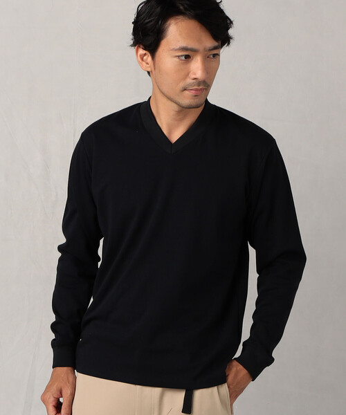 COMME CA MEN（コムサメン）の「ドレスVネック　ロングスリーブT（Tシャツ/カットソー・メンズ・ホワイト/ブラック・M/L）」の11枚目の写真