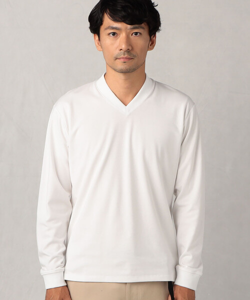 COMME CA MEN（コムサメン）の「ドレスVネック　ロングスリーブT（Tシャツ/カットソー・メンズ・ホワイト/ブラック・M/L）」の10枚目の写真