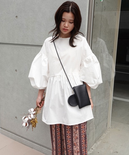 CORNERS（コーナーズ）の「ボリュームスリーブ2wayブラウス（シャツ/ブラウス・レディース・オフホワイト/ブラック/ベージュ/オレンジ/ネイビー・M）」の9枚目の写真