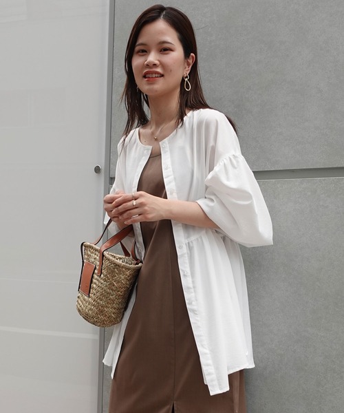 CORNERS（コーナーズ）の「ボリュームスリーブ2wayブラウス（シャツ/ブラウス・レディース・オフホワイト/ブラック/ベージュ/オレンジ/ネイビー・M）」の16枚目の写真