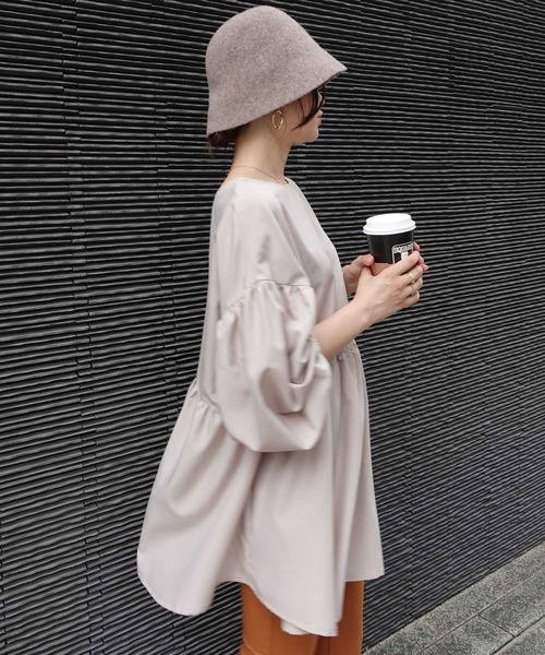 CORNERS（コーナーズ）の「ボリュームスリーブ2wayブラウス（シャツ/ブラウス・レディース・オフホワイト/ブラック/ベージュ/オレンジ/ネイビー・M）」の19枚目の写真