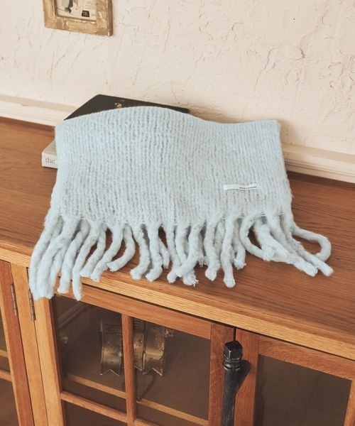 mysty woman（ミスティウーマン）の「ラッセルムジストール 345988（ストール/ショール・レディース・ライトブルー/カーキ/オレンジ/アイボリー・FREE）」の3枚目の写真