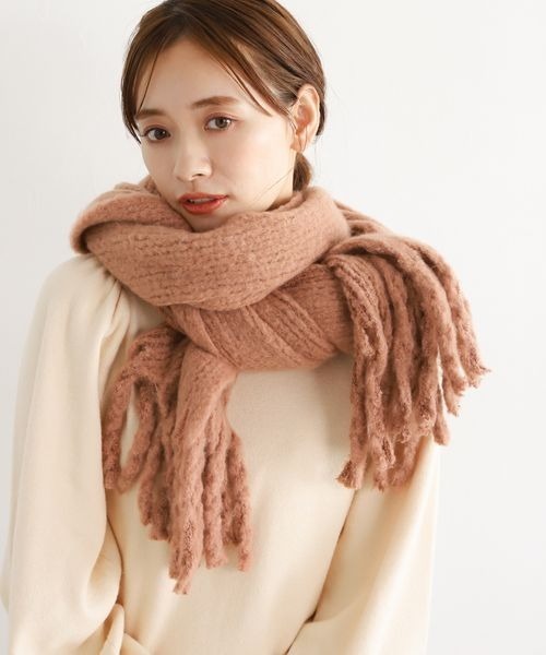 mysty woman（ミスティウーマン）の「ラッセルムジストール 345988（ストール/ショール・レディース・ライトブルー/カーキ/オレンジ/アイボリー・FREE）」の12枚目の写真