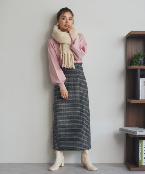 mysty woman（ミスティウーマン）の「ラッセルムジストール 345988（ストール/ショール・レディース・ライトブルー/カーキ/オレンジ/アイボリー・FREE）」の20枚目の写真