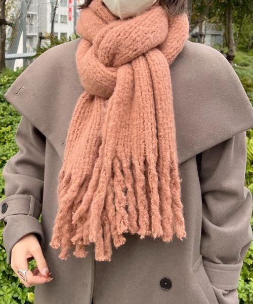 mysty woman（ミスティウーマン）の「ラッセルムジストール 345988（ストール/ショール・レディース・ライトブルー/カーキ/オレンジ/アイボリー・FREE）」の21枚目の写真