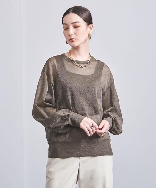 UNITED ARROWS（ユナイテッドアローズ）の「ラメシアー クルーネック ニット（ニット/セーター）」 - WEAR