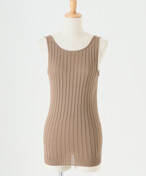 EMILY WEEK（エミリーウィーク）の「【nakes/ネイクス】Knit Rib タンク（タンクトップ・レディース・ブラウン/ベージュ/オレンジ・MEDIUM）」の10枚目の写真