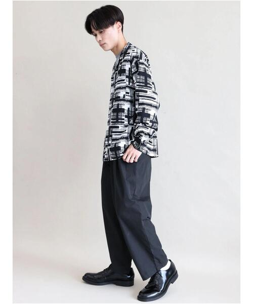 CRAFT STANDARD BOUTIQUE(クラフトスタンダードブティック)の「綿レーヨンオープンカラー長袖シャツ *(シャツ/ブラウス・メンズ・ブラック/オフホワイト・LL/M/L)」の11枚目の写真