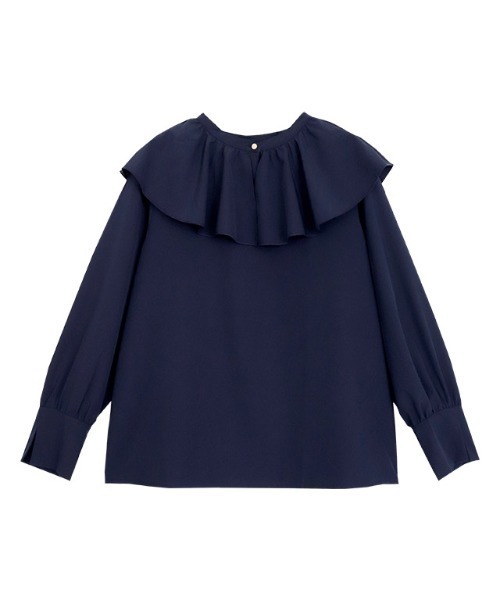 Pierrot（ピエロ）の「2wayフリルカラーブラウス（シャツ/ブラウス・レディース・ブラック/ネイビー/オフホワイト/ブルー・M/L）」の21枚目の写真