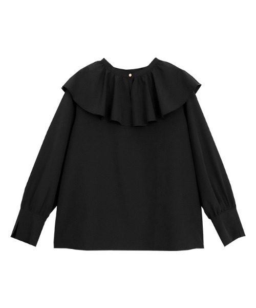 Pierrot（ピエロ）の「2wayフリルカラーブラウス（シャツ/ブラウス・レディース・ブラック/ネイビー/オフホワイト/ブルー・M/L）」の7枚目の写真