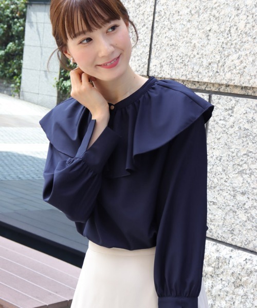 *paris*2 in 1 コルセット＆フリルTシャツ セール】2wayフリルカラーブラウス（シャツ/ブラウス）｜Pierrot