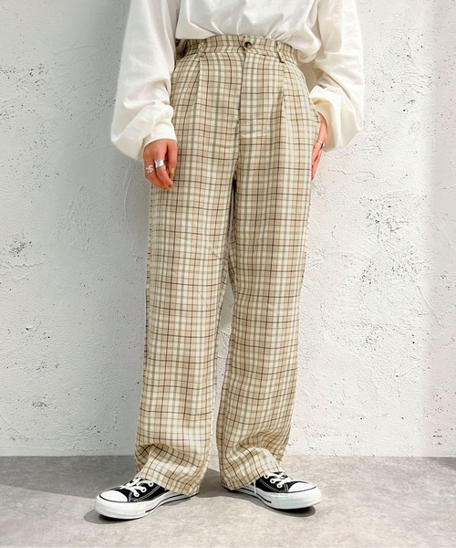 apres jour mignon(アプレジュールミニョン)の「チェックストレートパンツ【ZOZOTOWN限定アイテム】(その他パンツ・レディース・グリーン/ブラック系その他/ボルドー/ベージュ系その他・MEDIUM/X-LARGE/SMALL)」の11枚目の写真