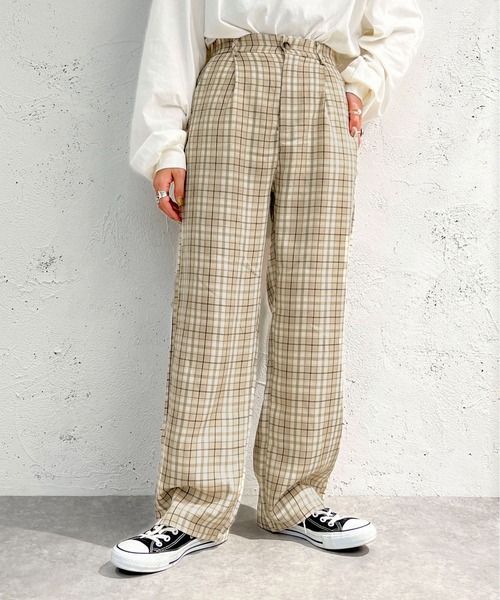 apres jour mignon(アプレジュールミニョン)の「チェックストレートパンツ【ZOZOTOWN限定アイテム】(その他パンツ・レディース・グリーン/ブラック系その他/ボルドー/ベージュ系その他・MEDIUM/X-LARGE/SMALL)」の12枚目の写真