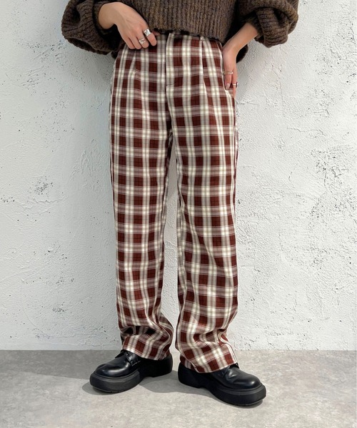 apres jour mignon(アプレジュールミニョン)の「チェックストレートパンツ【ZOZOTOWN限定アイテム】(その他パンツ・レディース・グリーン/ブラック系その他/ボルドー/ベージュ系その他・MEDIUM/X-LARGE/SMALL)」の22枚目の写真