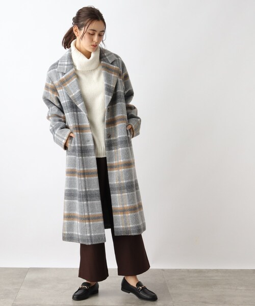 【美人百花コラボライブ】大活躍間違いなし！レディライクなリサイクルウールチェックコート