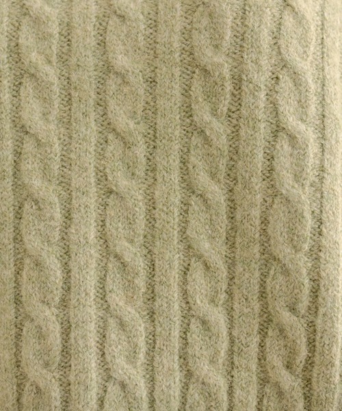 OLIVE des OLIVE（オリーブデオリーブ）の「クロップドケーブルプルオーバー（ニット/セーター・レディース・グレー/オフホワイト/グリーン・FREE）」の10枚目の写真