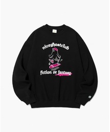 A'GEM/9 × .kom『NICE GHOST CLUB/ナイスゴーストクラブ』GHOST ON BOARD UV SWEATSHIRTS/ゴースト オン ボードデザイン UVカラーリング スウェットシャツ