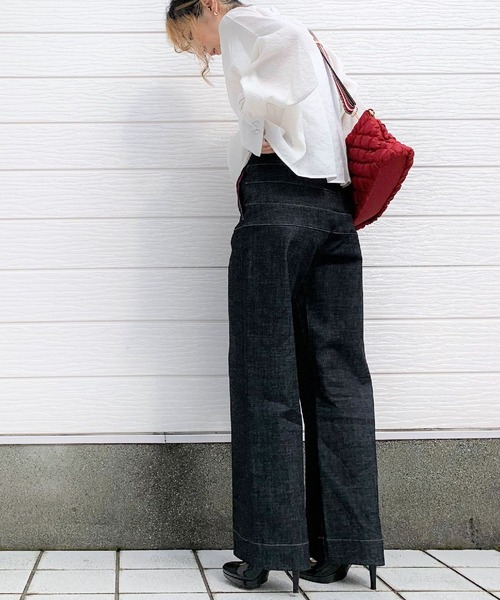 Q（キュー）の「2wayギャザーブラウス（シャツ/ブラウス・レディース・ブラック/アイボリー・MEDIUM）」の11枚目の写真