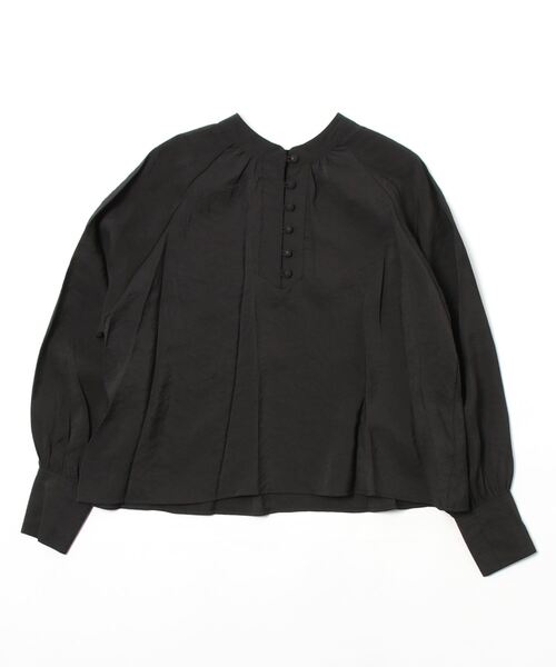 Q（キュー）の「2wayギャザーブラウス（シャツ/ブラウス・レディース・ブラック/アイボリー・MEDIUM）」の4枚目の写真