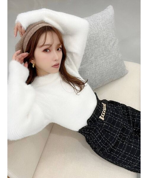 RESEXXY（リゼクシー）の「ボリュームシャギーニットトップス（ニット/セーター・レディース・ホワイト/ベージュ/ブラック・FREE）」の8枚目の写真