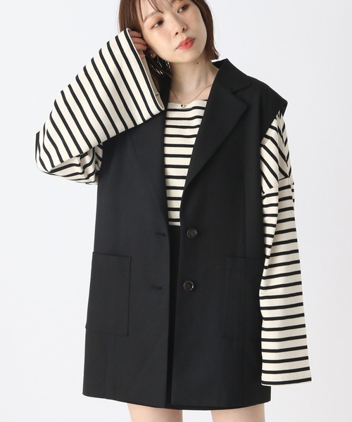 Heather（ヘザー）の「ボーダーロンT　166434（Tシャツ/カットソー・レディース・ホワイト/ブラック・FREE）」の2枚目の写真