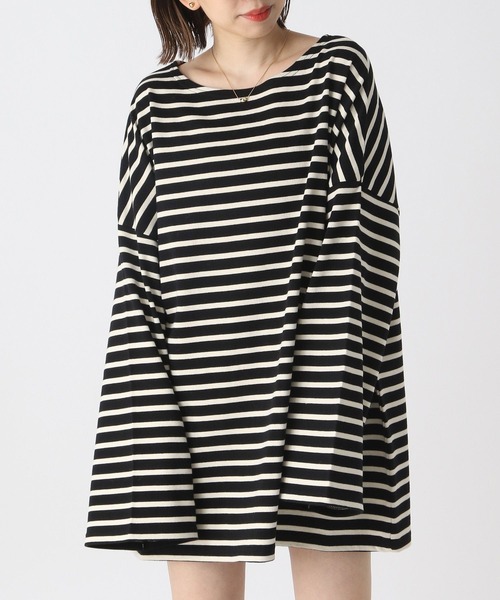 EDIT CLOTHING 　ボーダーロンT CREW NECK DRAW CORD BORDER LONG TEE / クルーネックドロー