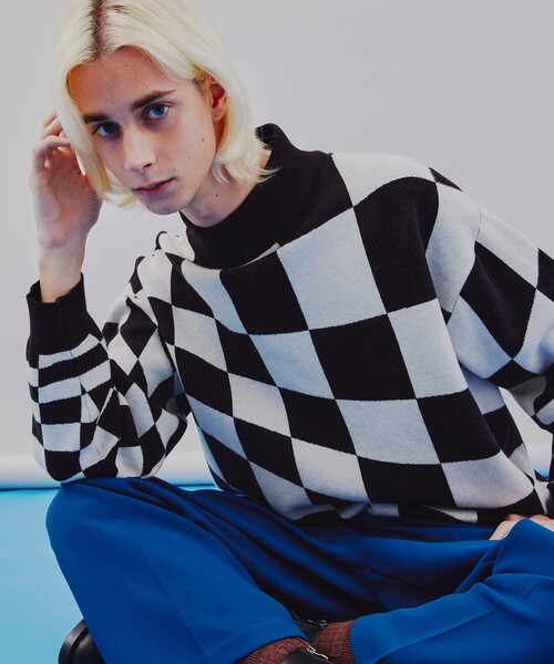 tk.TAKEO KIKUCHI(ティーケータケオキクチ)の「◆YOJIGENニットプルオーバー(ニット/セーター・メンズ・ネイビー系4/ホワイト系7/ダークブラウン系4・02/03)」の1枚目の写真