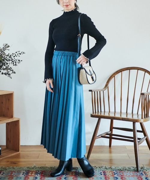 FREE'S MART（フリーズマート）の「◆配色メローリブハイネックニット（ニット/セーター・レディース・ホワイト/ブラック/ピンク/ブルー・FREE）」の8枚目の写真