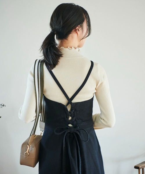 FREE'S MART（フリーズマート）の「◆配色メローリブハイネックニット（ニット/セーター・レディース・ホワイト/ブラック/ピンク/ブルー・FREE）」の16枚目の写真