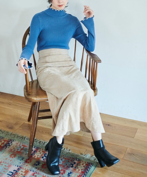 FREE'S MART（フリーズマート）の「◆配色メローリブハイネックニット（ニット/セーター・レディース・ホワイト/ブラック/ピンク/ブルー・FREE）」の21枚目の写真