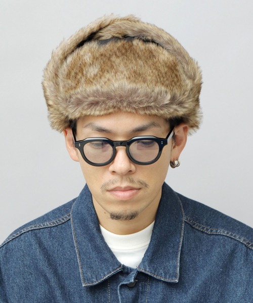 UNIVERSAL OVERALL(ユニバーサルオーバーオール)の「タフタナイロン フェイクファー アビエーター / フライトキャップ(キャップ・メンズ・ブラック/カーキ・FREE)」の9枚目の写真