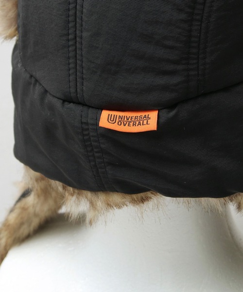 UNIVERSAL OVERALL(ユニバーサルオーバーオール)の「タフタナイロン フェイクファー アビエーター / フライトキャップ(キャップ・メンズ・ブラック/カーキ・FREE)」の20枚目の写真