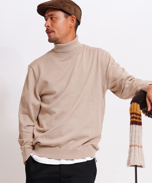 GIORDANO（ジョルダーノ）の「[ GIORDANO ]タートルネックニット (ユニセックス)（ニット/セーター・メンズ・カーキ/グレー・MEDIUM/LARGE/X-LARGE）」の2枚目の写真