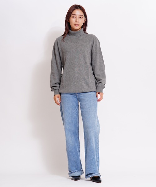 GIORDANO（ジョルダーノ）の「[ GIORDANO ]タートルネックニット (ユニセックス)（ニット/セーター・メンズ・カーキ/グレー・MEDIUM/LARGE/X-LARGE）」の7枚目の写真